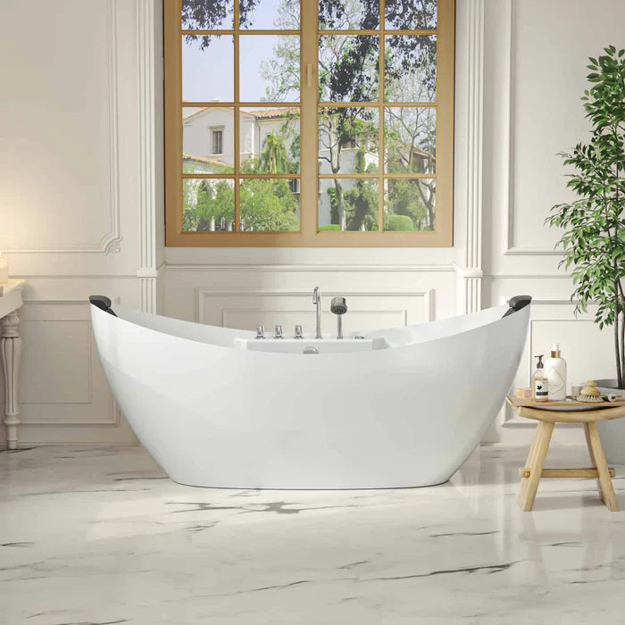 67 Freestanding Whirlpool Bathtub with Faucet X4462
