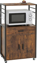 Rolling Kitchen Island Cart with Drawer, Cabinet and Open Shelf O9096