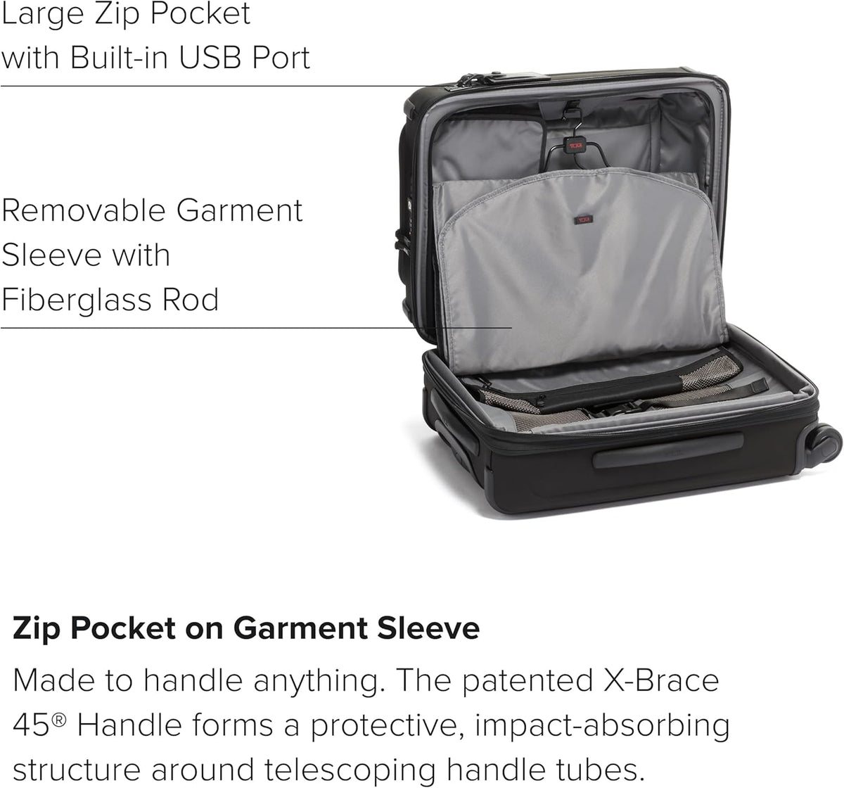 Black 4-Wheeled Carry-On Luggage I493298