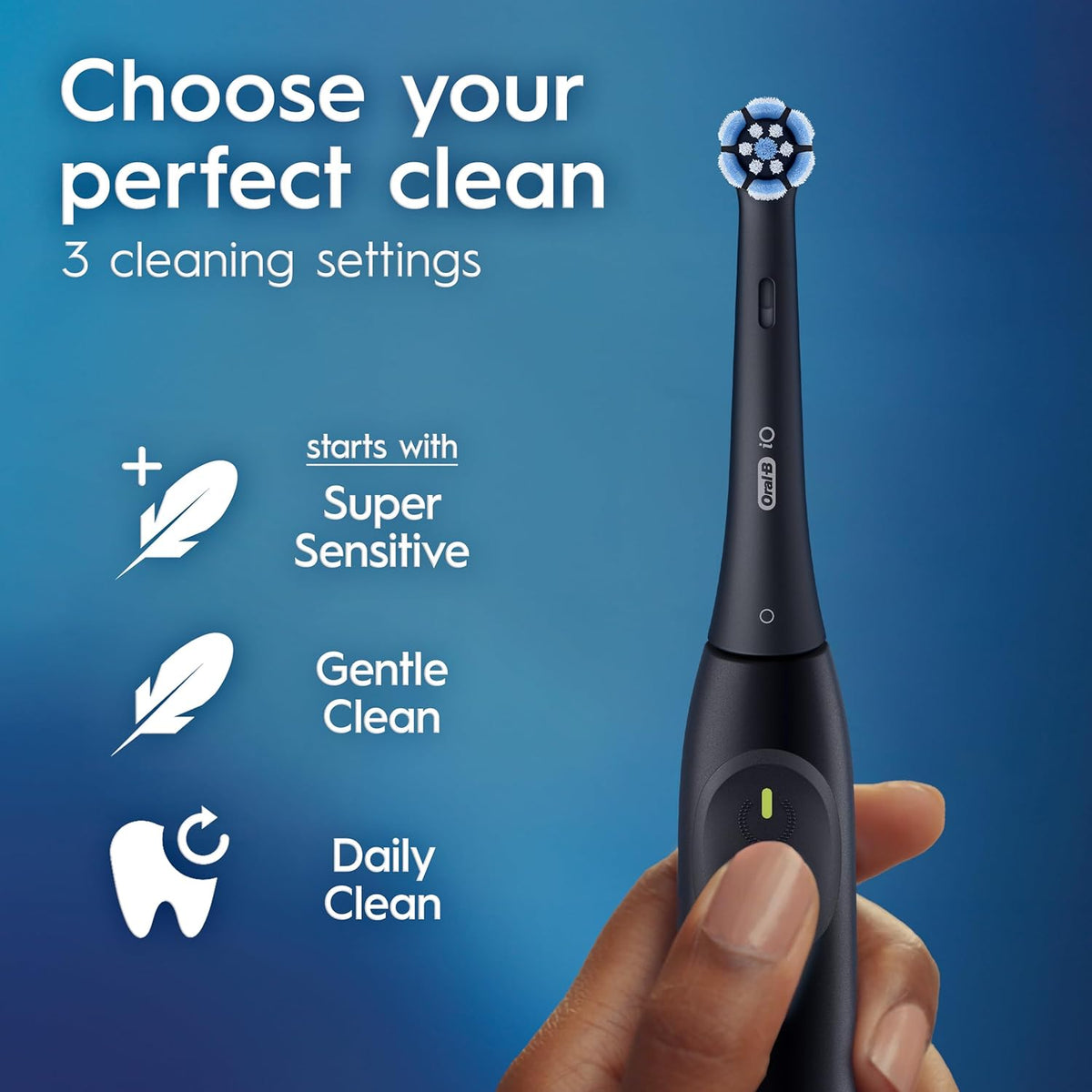 Night Black Rechargeable Electric Toothbrush with 2 Brush Heads O57176