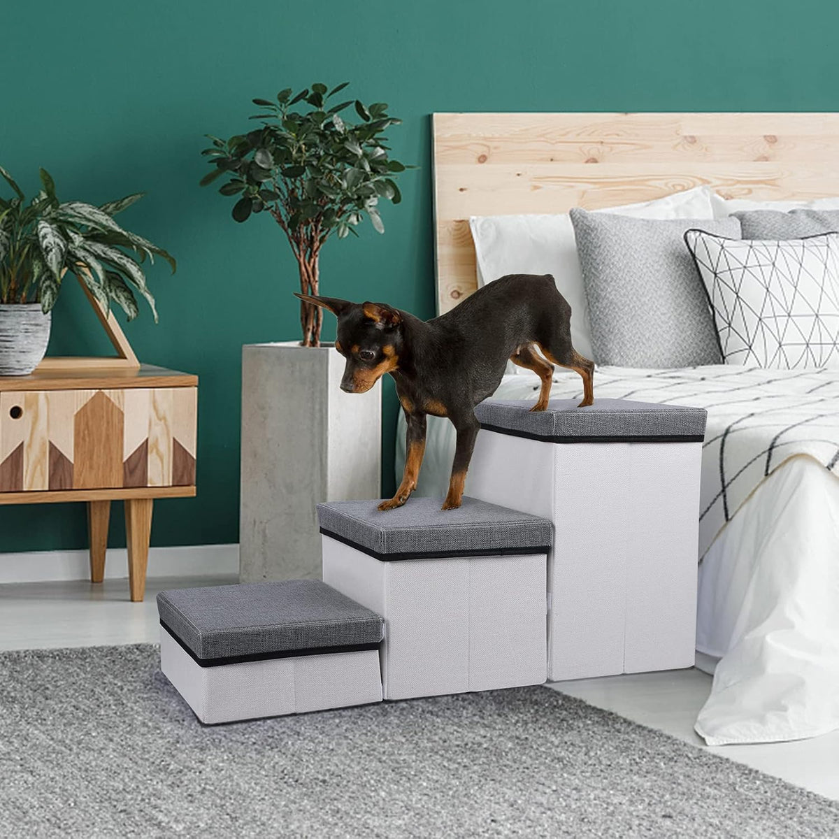 Grey 3 Step Folding Pet Stairs M561174