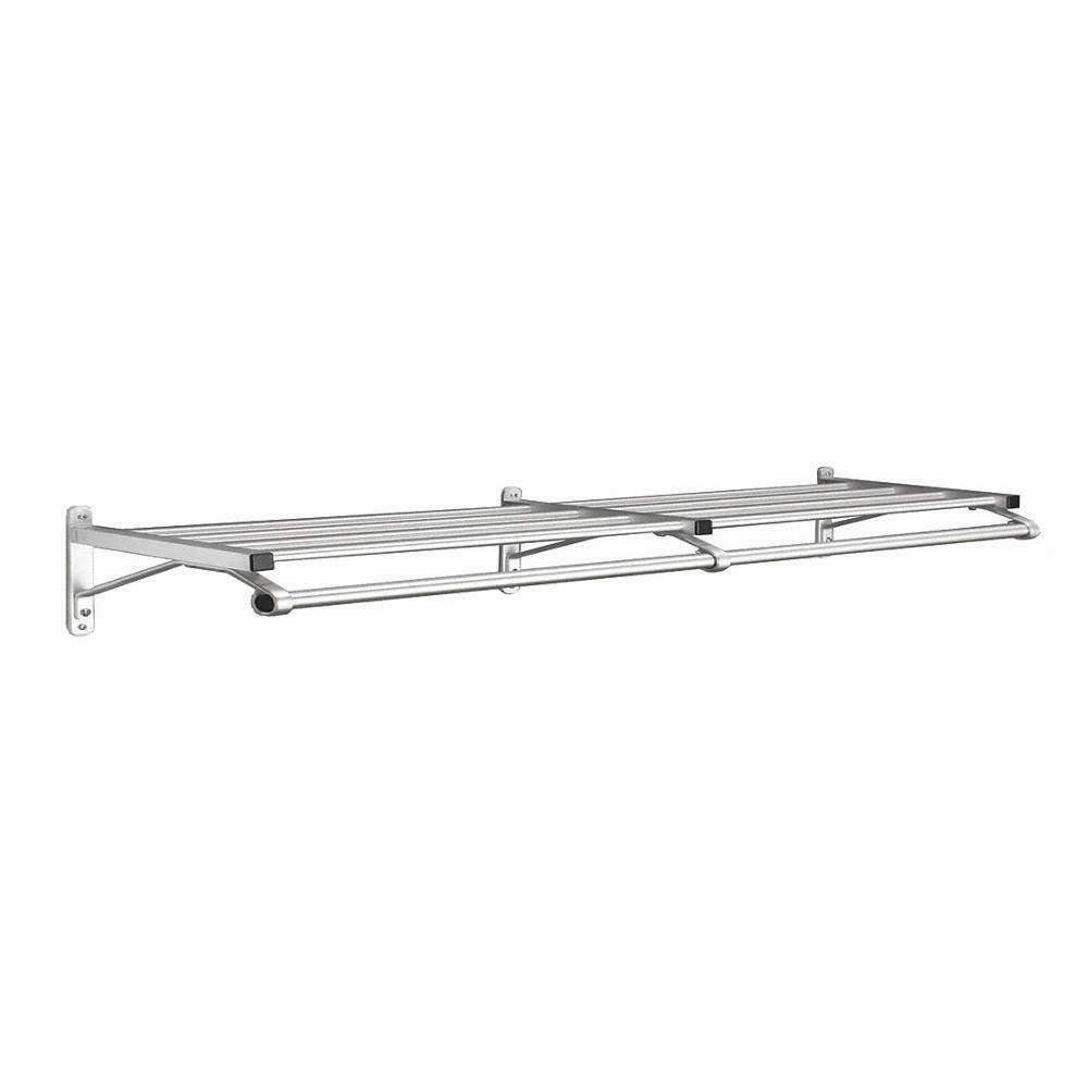 Satin Aluminum Coat Rack with 1 Shelf G402556
