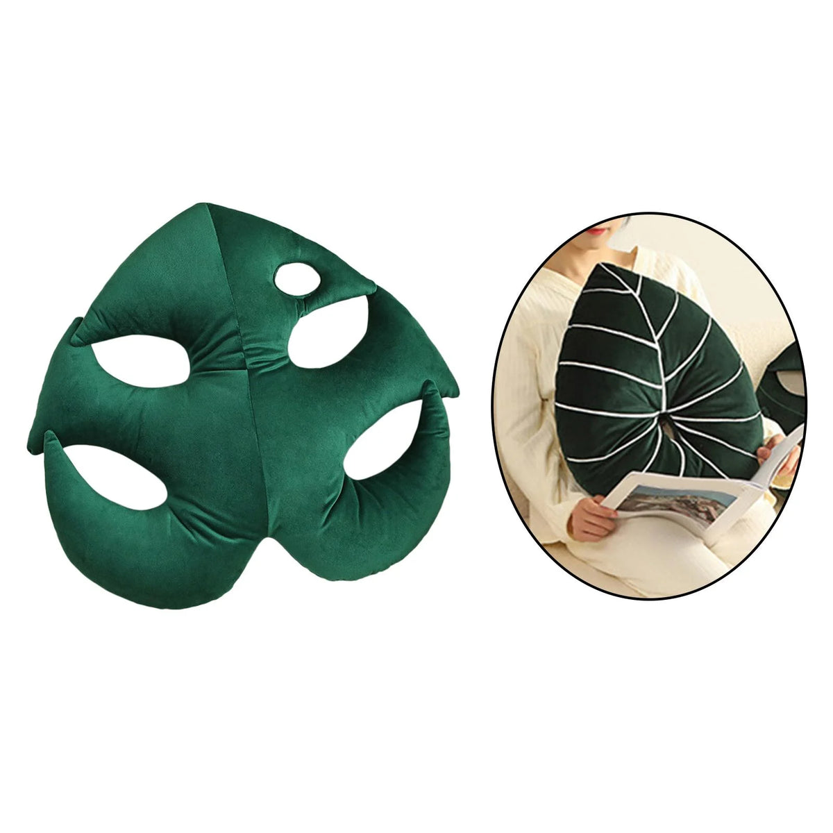 Green Plant Leaf Shaped Throw Pillow D95934