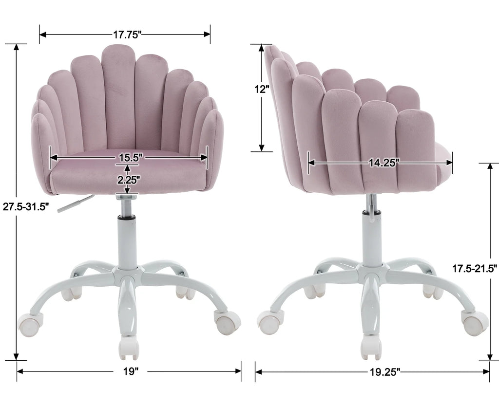 Purple Velvet Adjustable Kids Swivel Chair Y61849