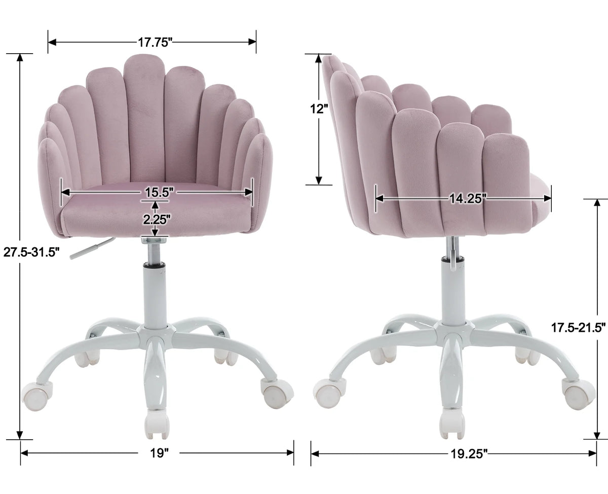 Purple Velvet Adjustable Kids Swivel Chair Y61849
