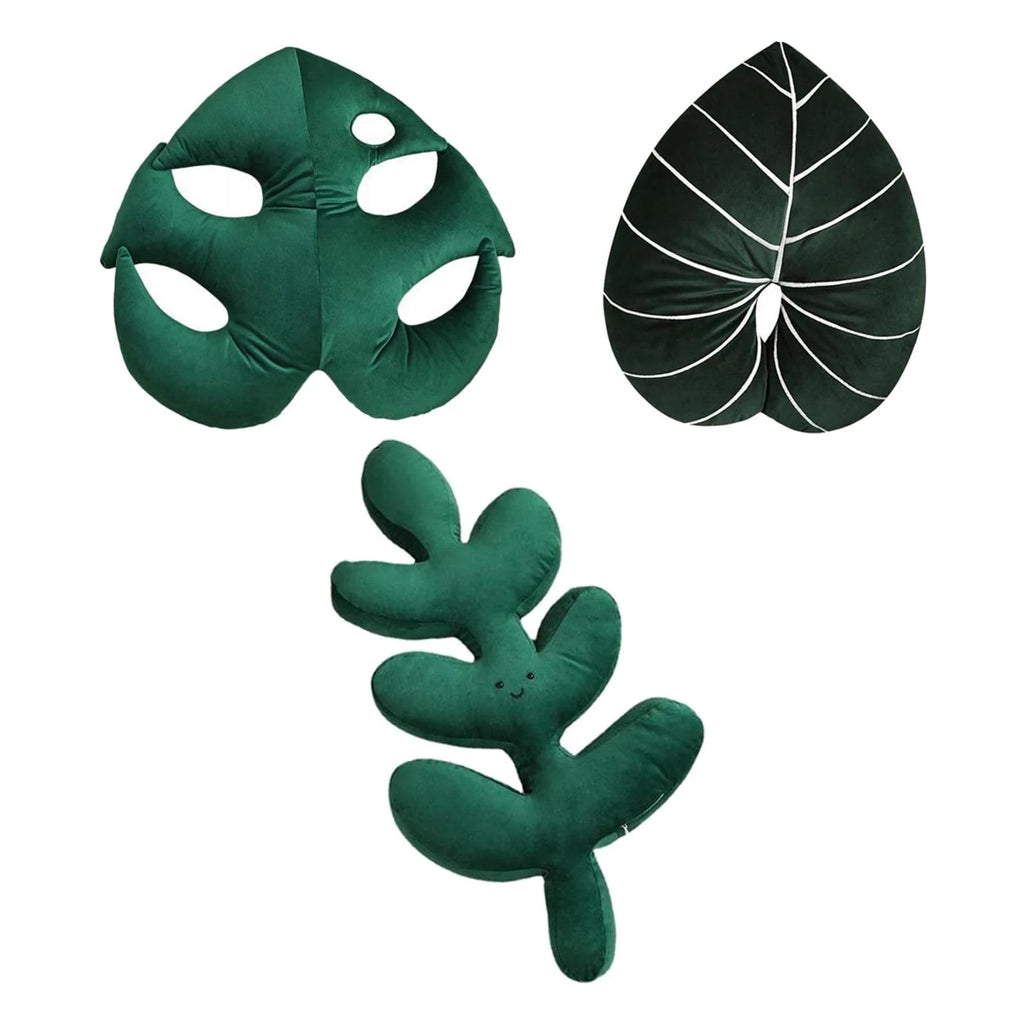 Green Plant Leaf Shaped Throw Pillow D95934