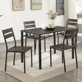 Brown Metal 5-Piece Dining Set N379325