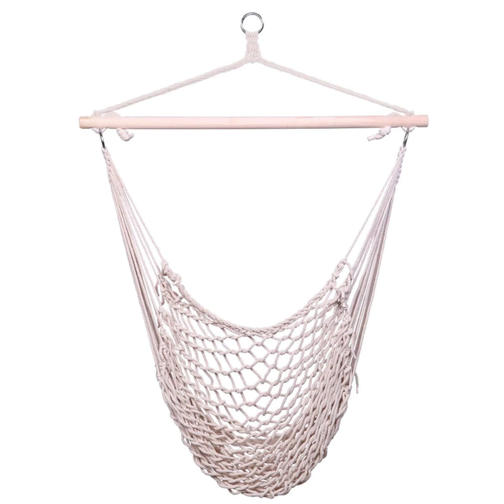 Cotton Rope Hammock Chair with Wood Stretcher O393