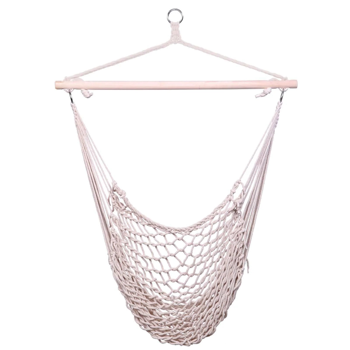 Cotton Rope Hammock Chair with Wood Stretcher O393