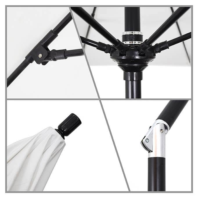 9 ft. Matted Black Aluminum Market Patio Umbrella B882