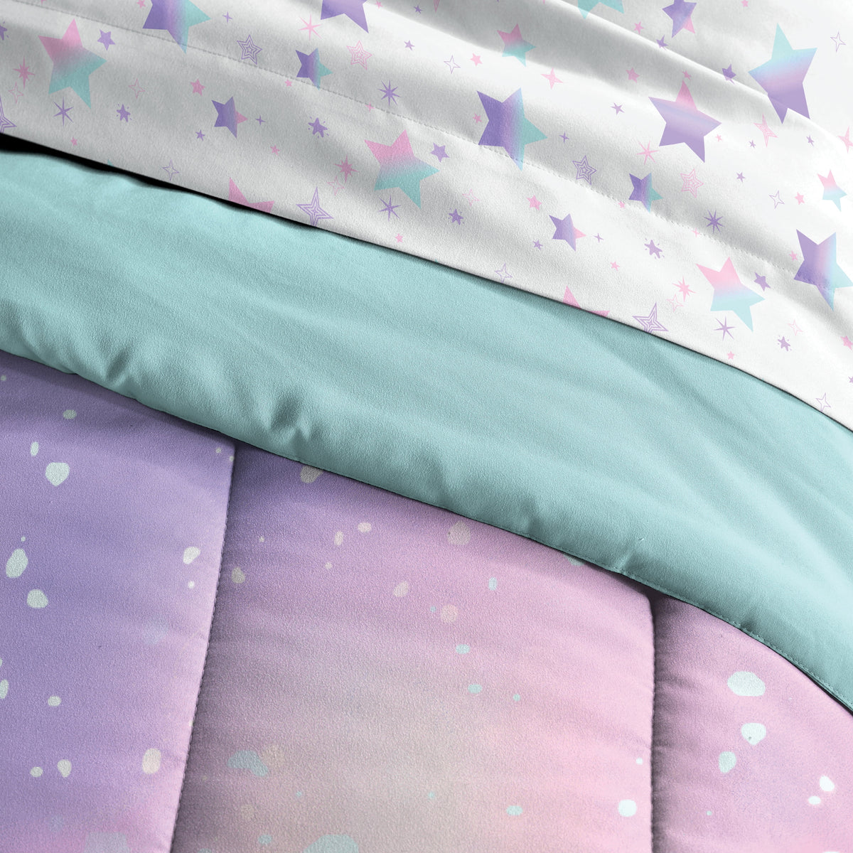 Full 7 Piece Pink Polyester Microfiber Comforter Set U301