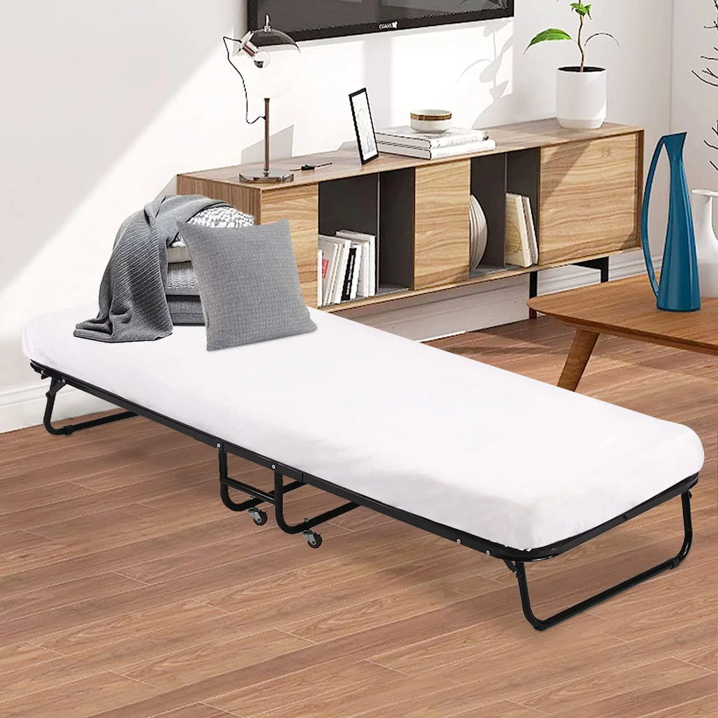 Folding Guest Bed with 4 inch Mattress Twin Size K79333