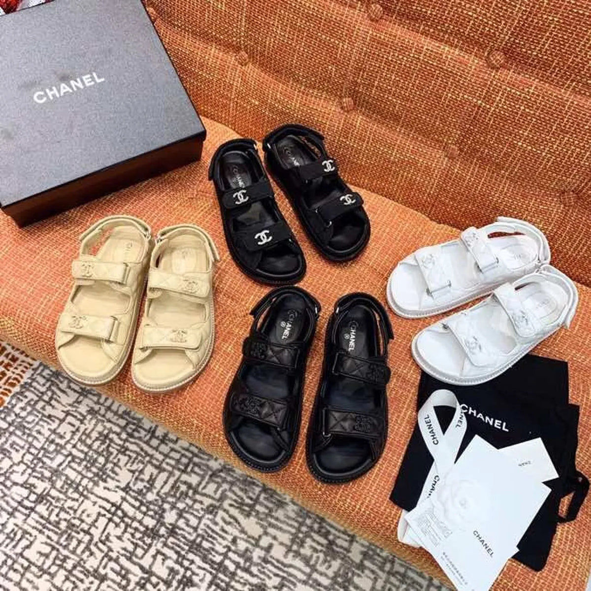 Black Velcro Sandals D37200