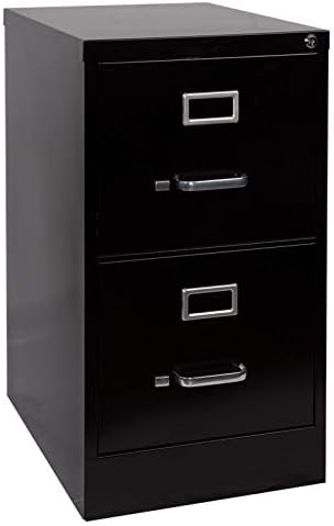 2 Drawer Black Metal Vertical File Cabinet K70160