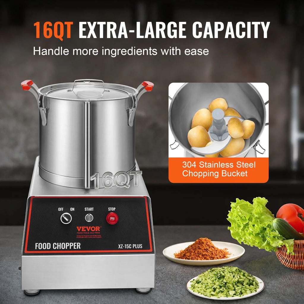 1400W 16 Quart Stainless Steel Food Processor Z30342