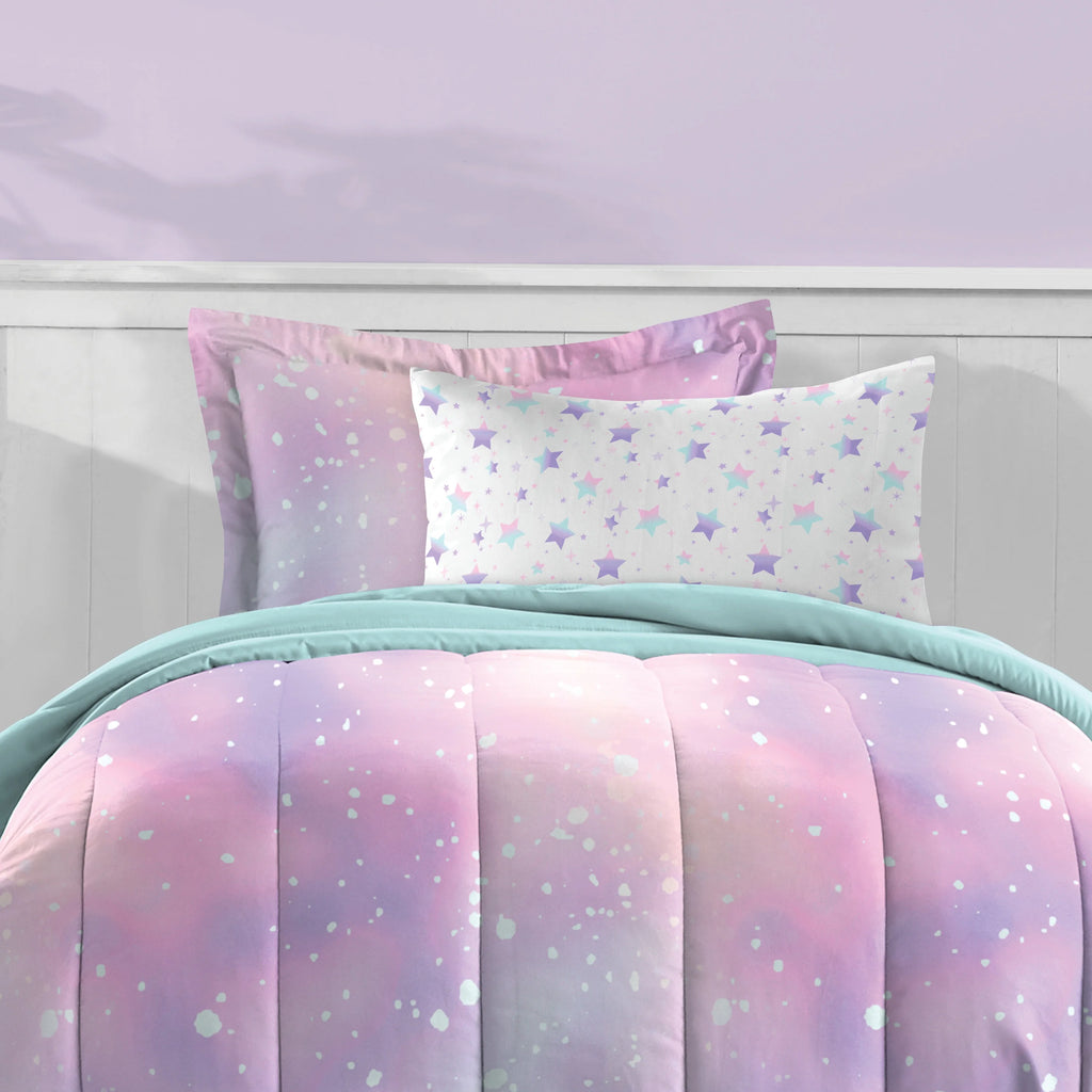 Full 7 Piece Pink Polyester Microfiber Comforter Set U301