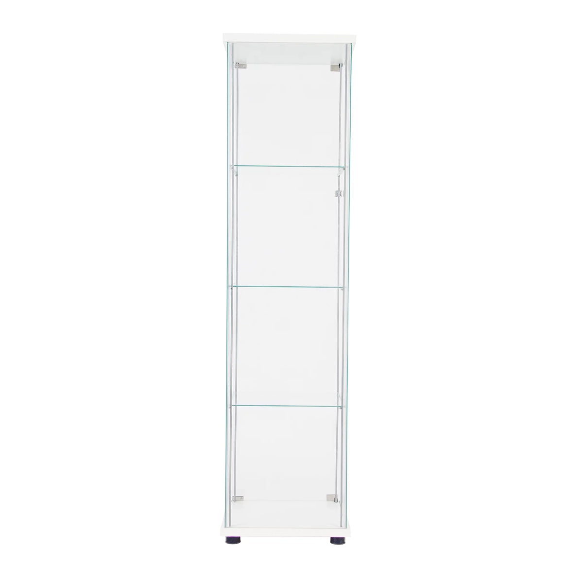 White One Door Glass Display Cabinet with 4 Shelves N283