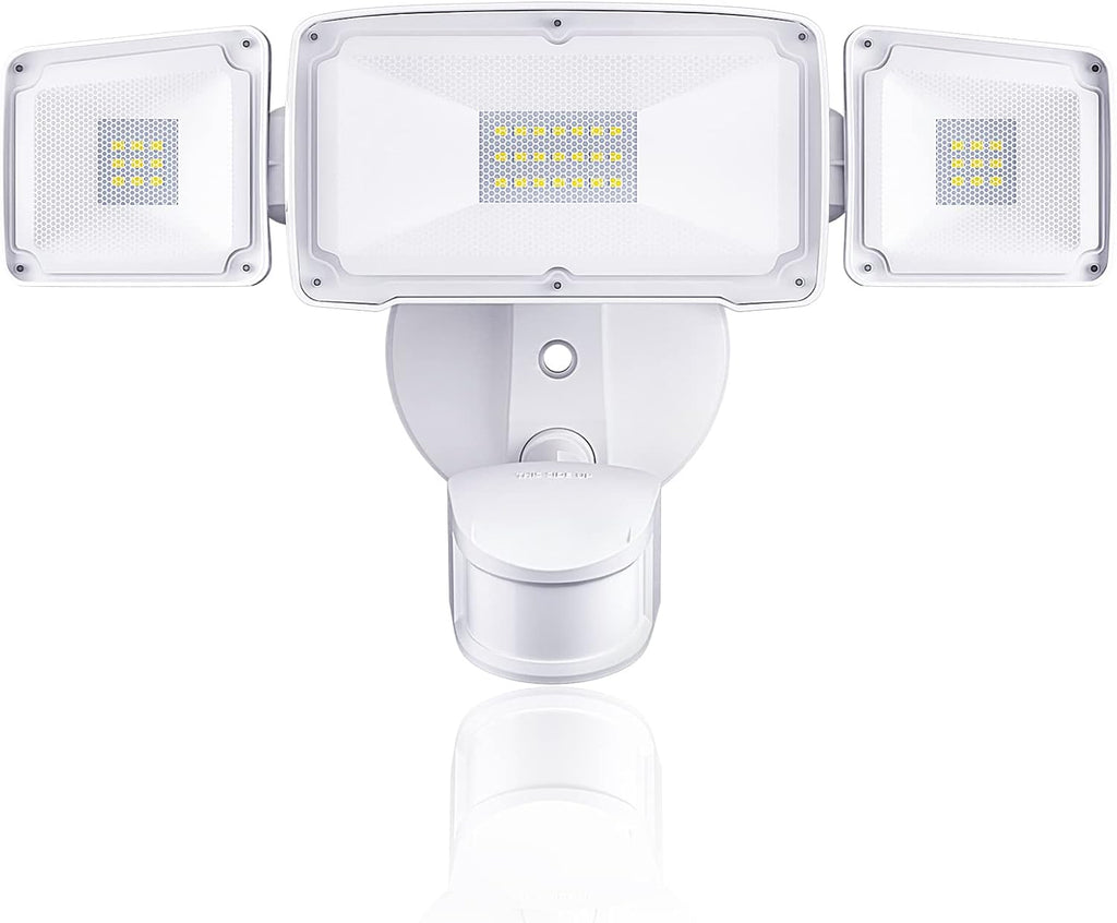 3 Head LED Security Lights with Motion Sensor, 40W, IP65 Waterproof, Brown, Pack of 2 Y928