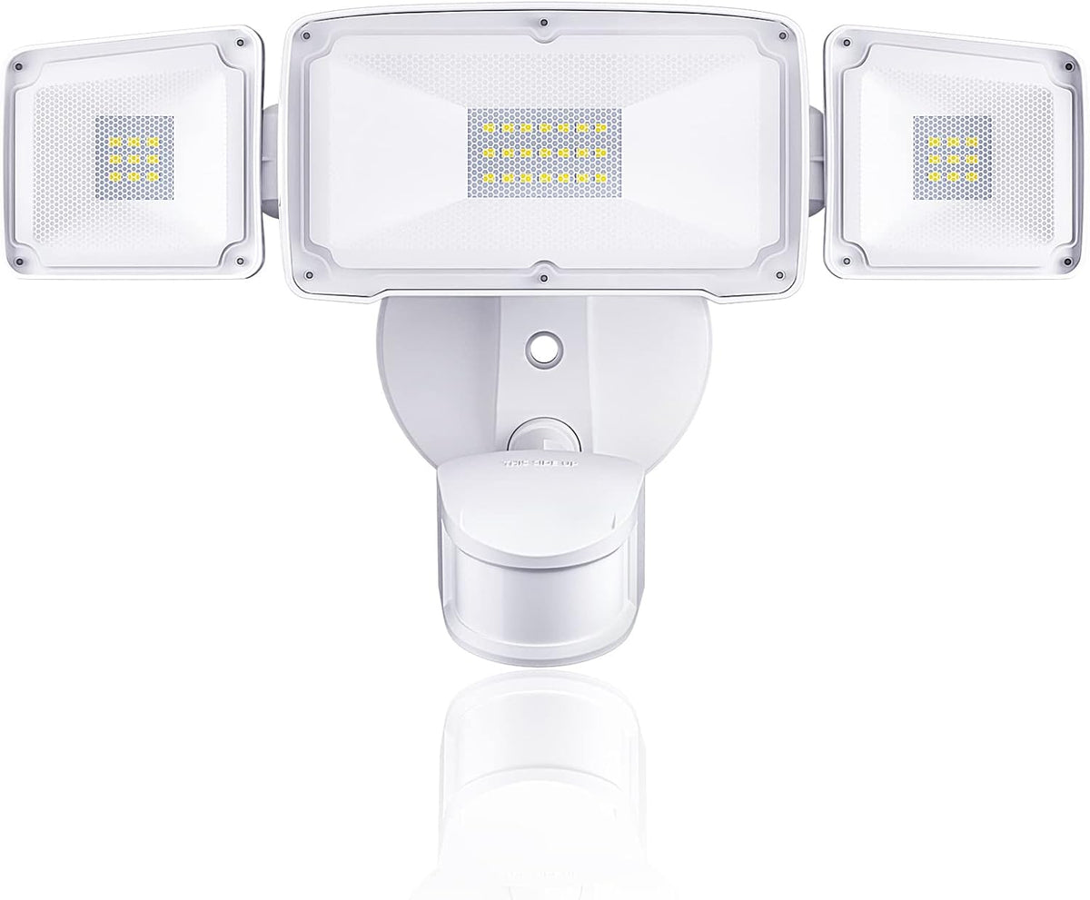 3 Head LED Security Lights with Motion Sensor, 40W, IP65 Waterproof, Brown, Pack of 2 Y928