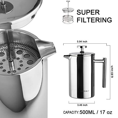 34oz Stainless Steel French Press Coffee Maker K93887