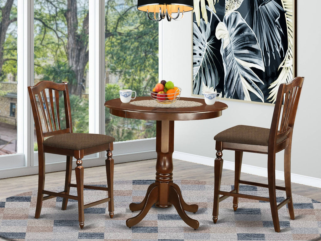 3 PC Dining Counter Height Set with Table and 2 Stools I80861