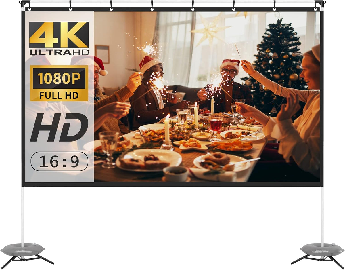 120 Inch 16:9 Portable Projector Screen with Stand and Carry Bag G8170
