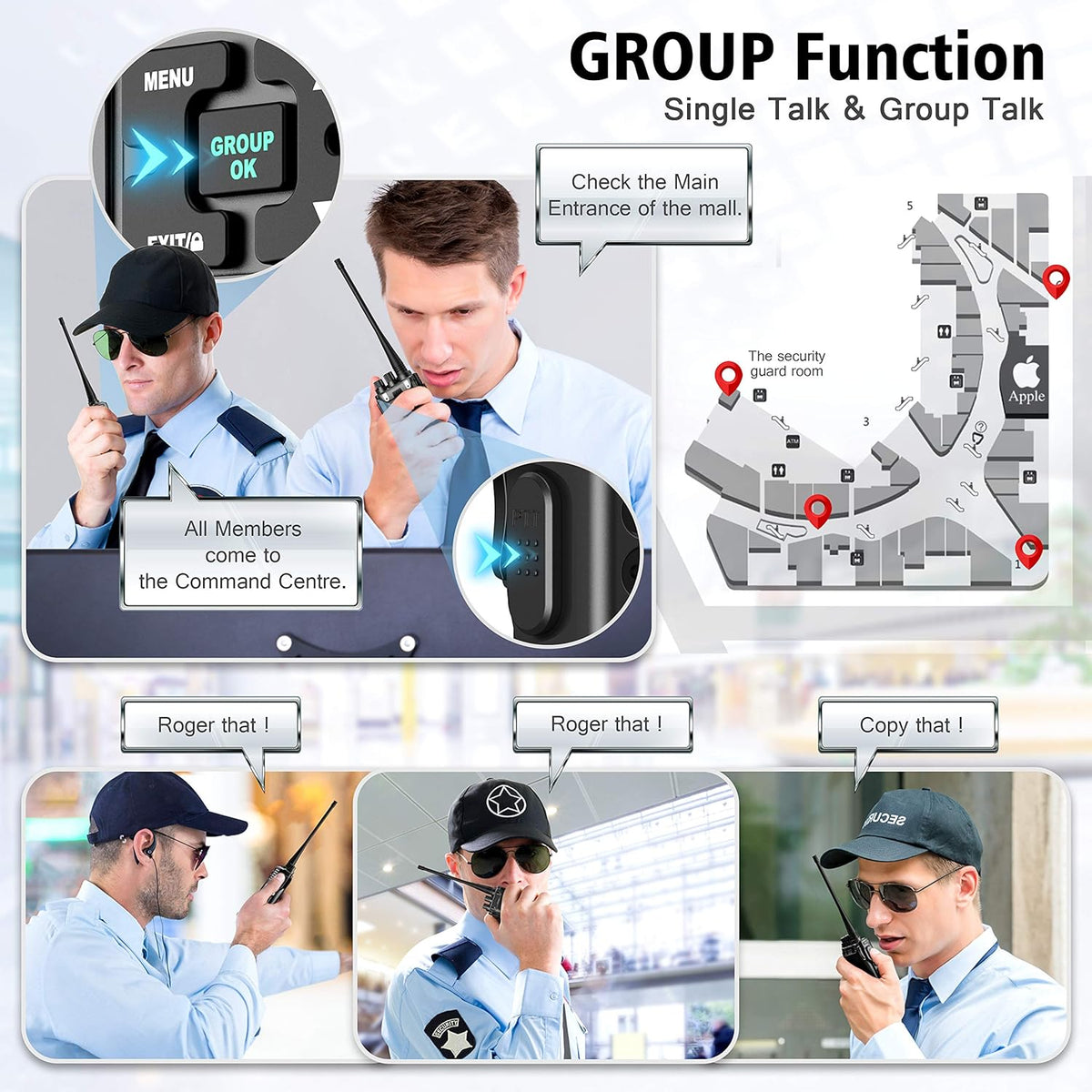 3 Packs UHF Two Way Radios Walkie Talkies J7461