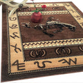 Chocolate Brown/Beige Cabin Area Rug X100159