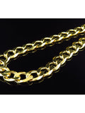 Yellow Gold Finish Sterling Silver Miami Cuban Link Chain Necklace S237