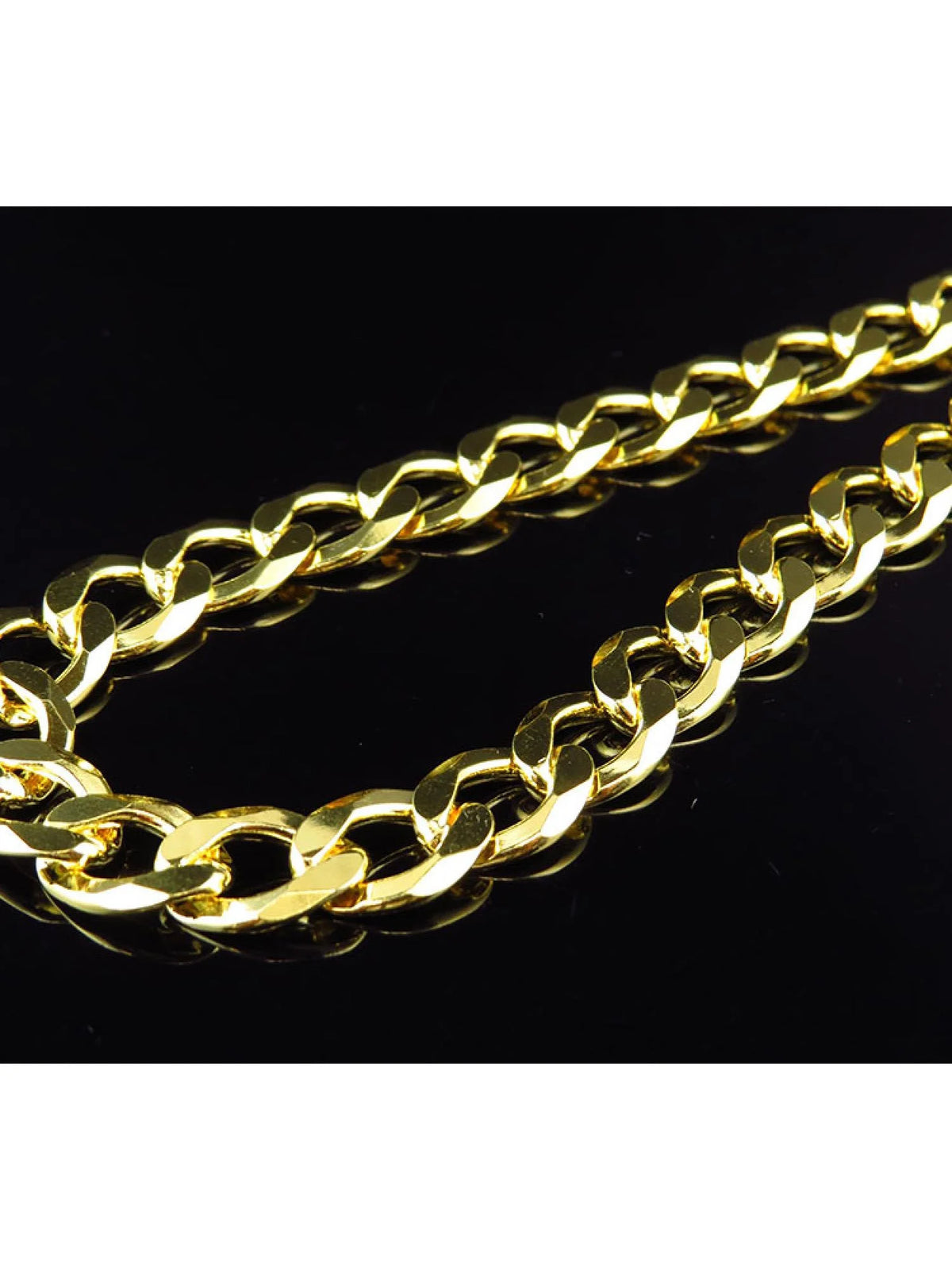 Yellow Gold Finish Sterling Silver Miami Cuban Link Chain Necklace S237