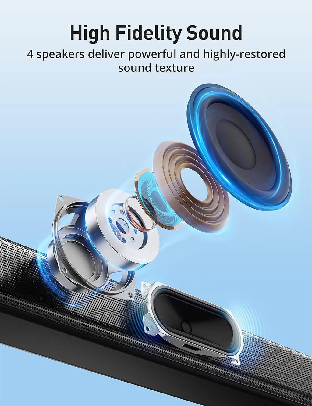 32-inch 50W Wireless Bluetooth Sound Bar V793