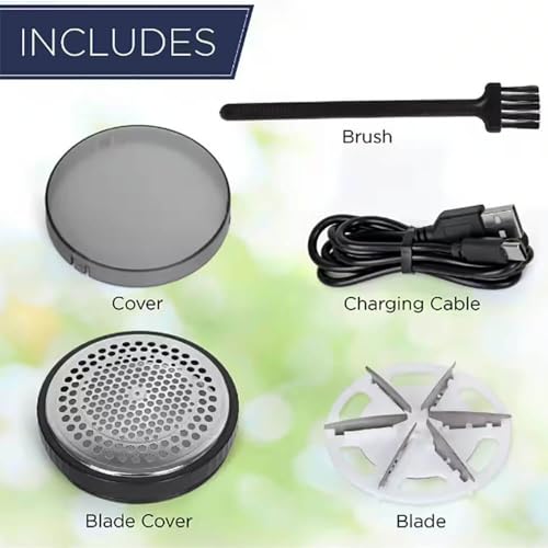 Rechargeable Fabric Shaver & Lint Remover with LED Display, 3-Speed Portable Electric Fur Zapper & Pill Cutter - Blue N472453