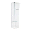 White One Door Glass Display Cabinet with 4 Shelves N283