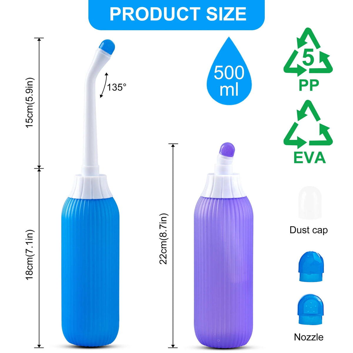 2 Pack Portable Travel Bidet Bottle with Travel Bag B391759