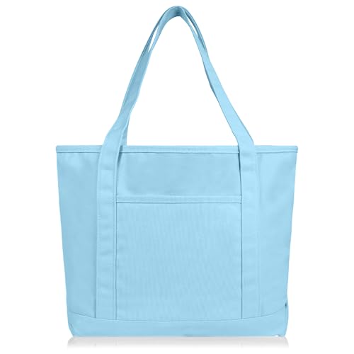 20" Solid Color Cotton Canvas Shopping Tote Bag I293685
