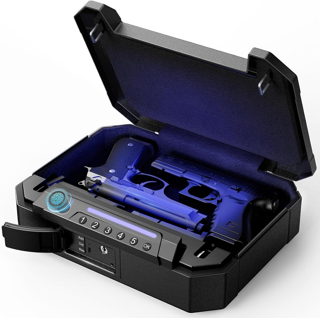 Biometric Fingerprint Gun Safe with USB-C Charging and Interior Light L3161
