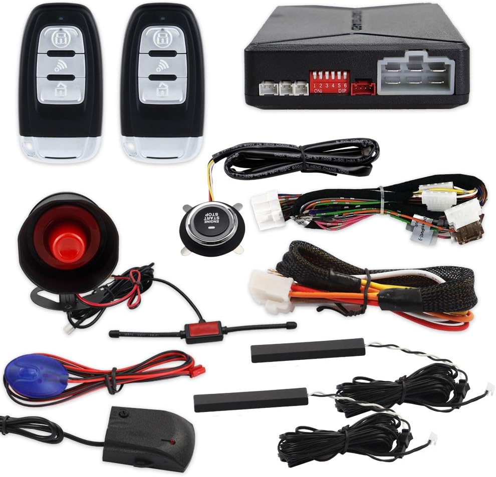 Car Alarm Remote Starter Keyless Entry Push Start DC12V T35514