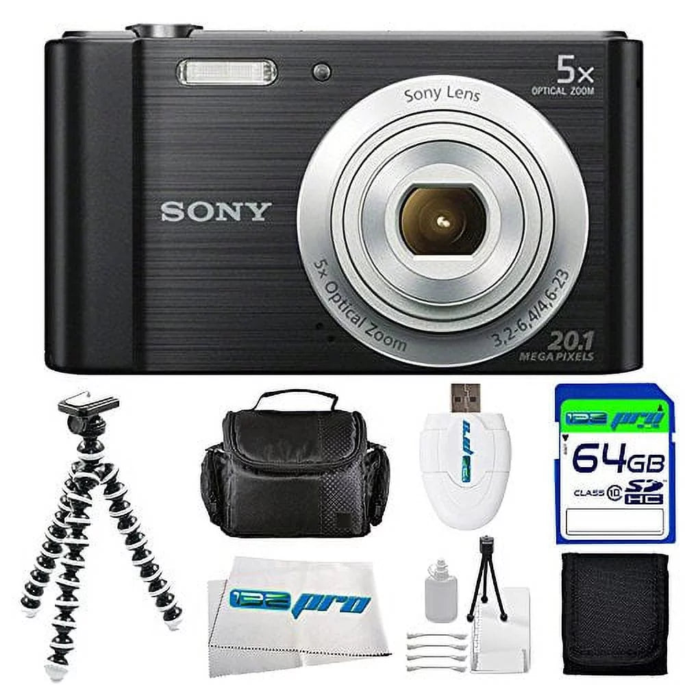 Black Digital Camera with 64GB Accessory Bundle G957