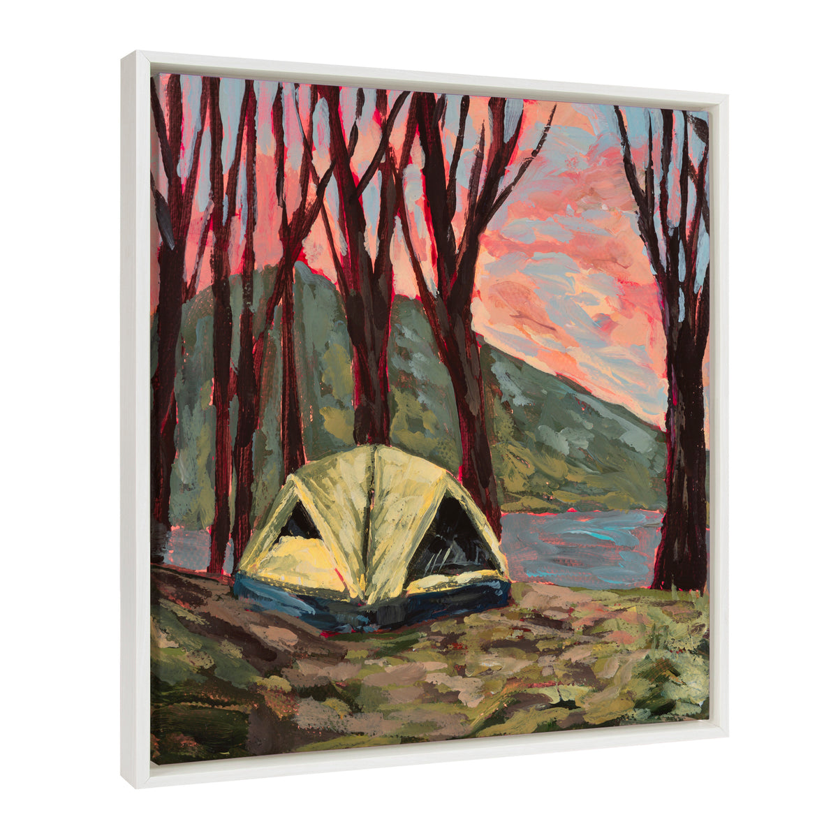 22x22 White Framed Canvas Wall Art V82953