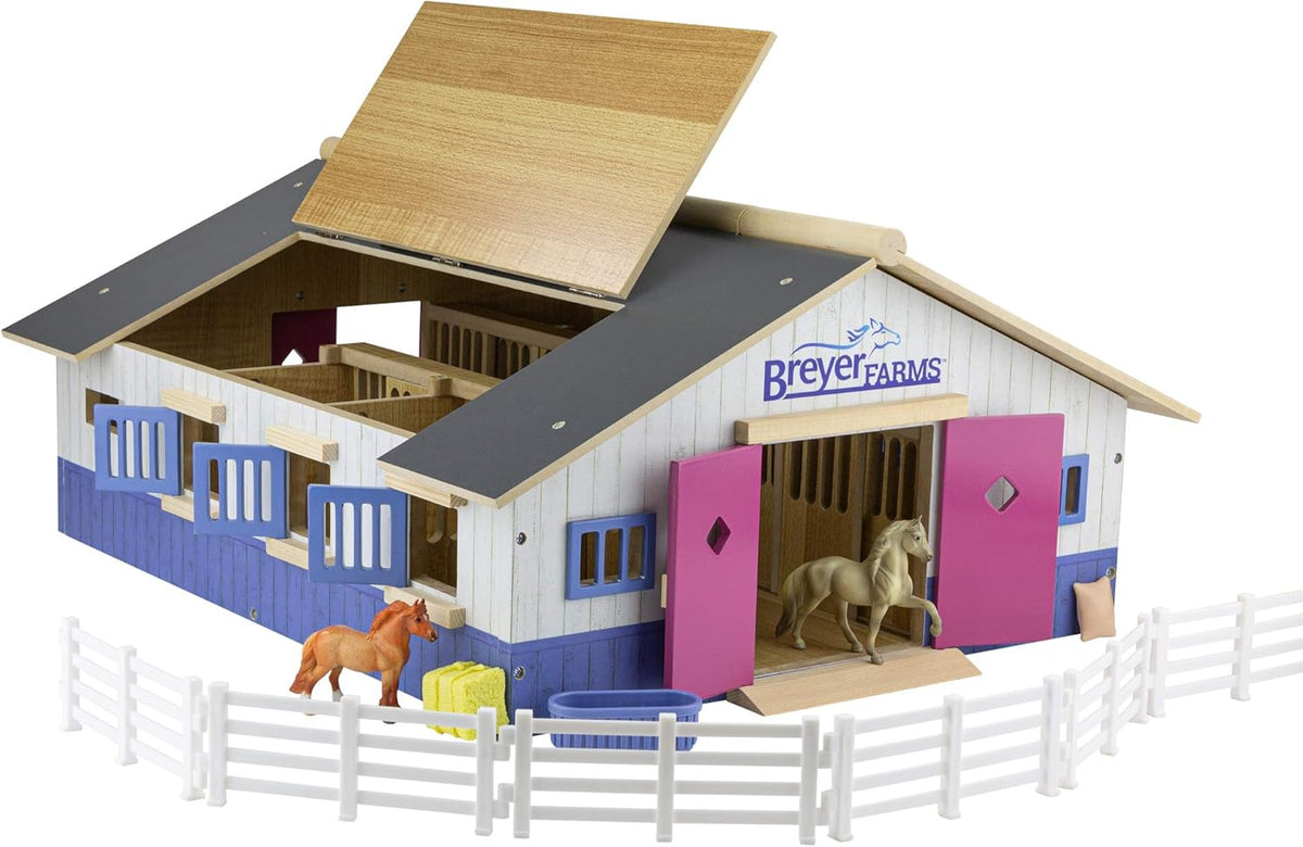 Wooden 19 Piece Playset with 2 Horses 1:32 Scale W1051