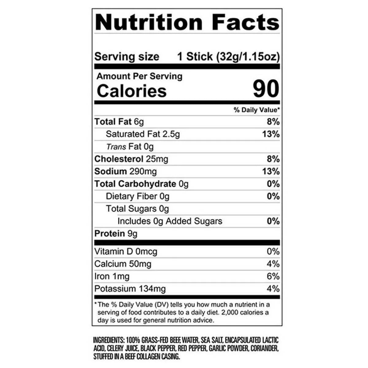 Grass Fed Beef Sticks Mild 1.15 Ounce Pack of 12 Z932