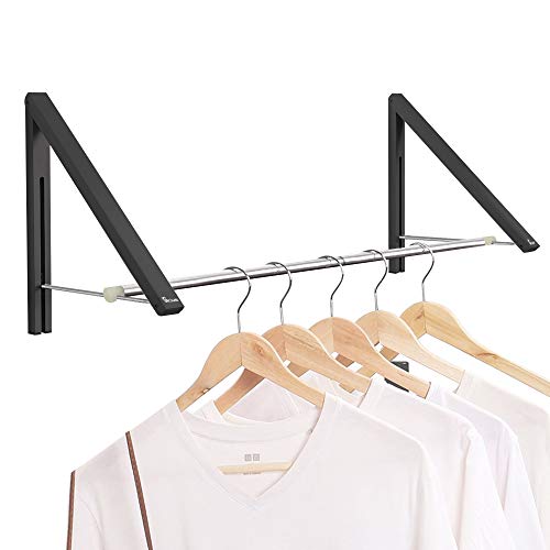 White Wall Mounted Folding Aluminum Clothes Drying Rack F756137
