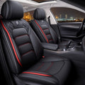 Leather Car Seat Covers 5 Seats Full Set Black Pink Y8481
