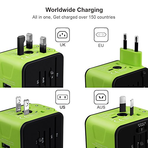 Universal Travel Adapter with UK/US/AUS/EU Plugs and Socket T78660
