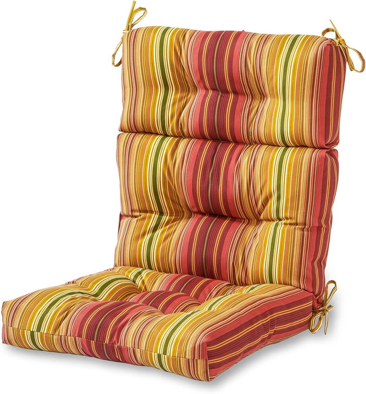 Outdoor 44 x 22-inch High Back Chair Cushion, Set of 1, Cinnamon Stripe G6957
