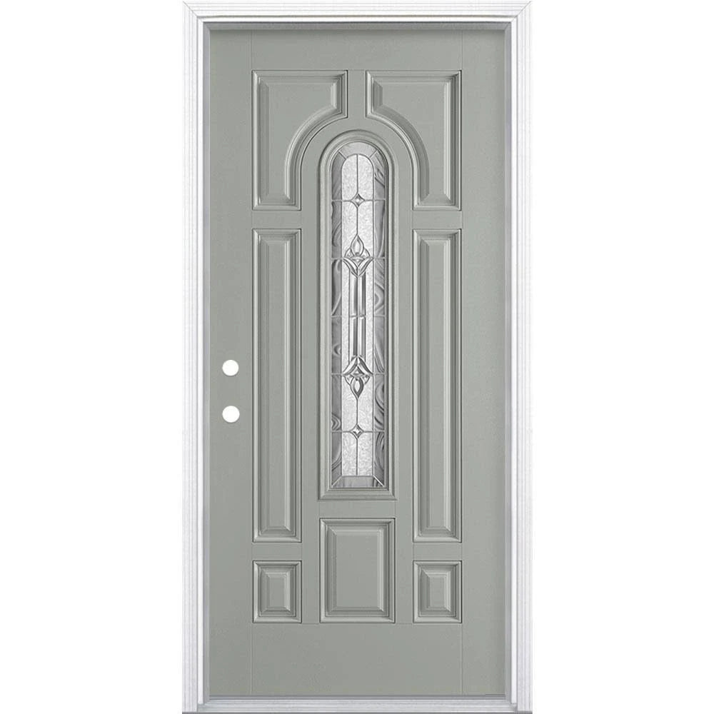 36 in. x 80 in. Painted Smooth Fiberglass Prehung Front Door with Brickmold T55950