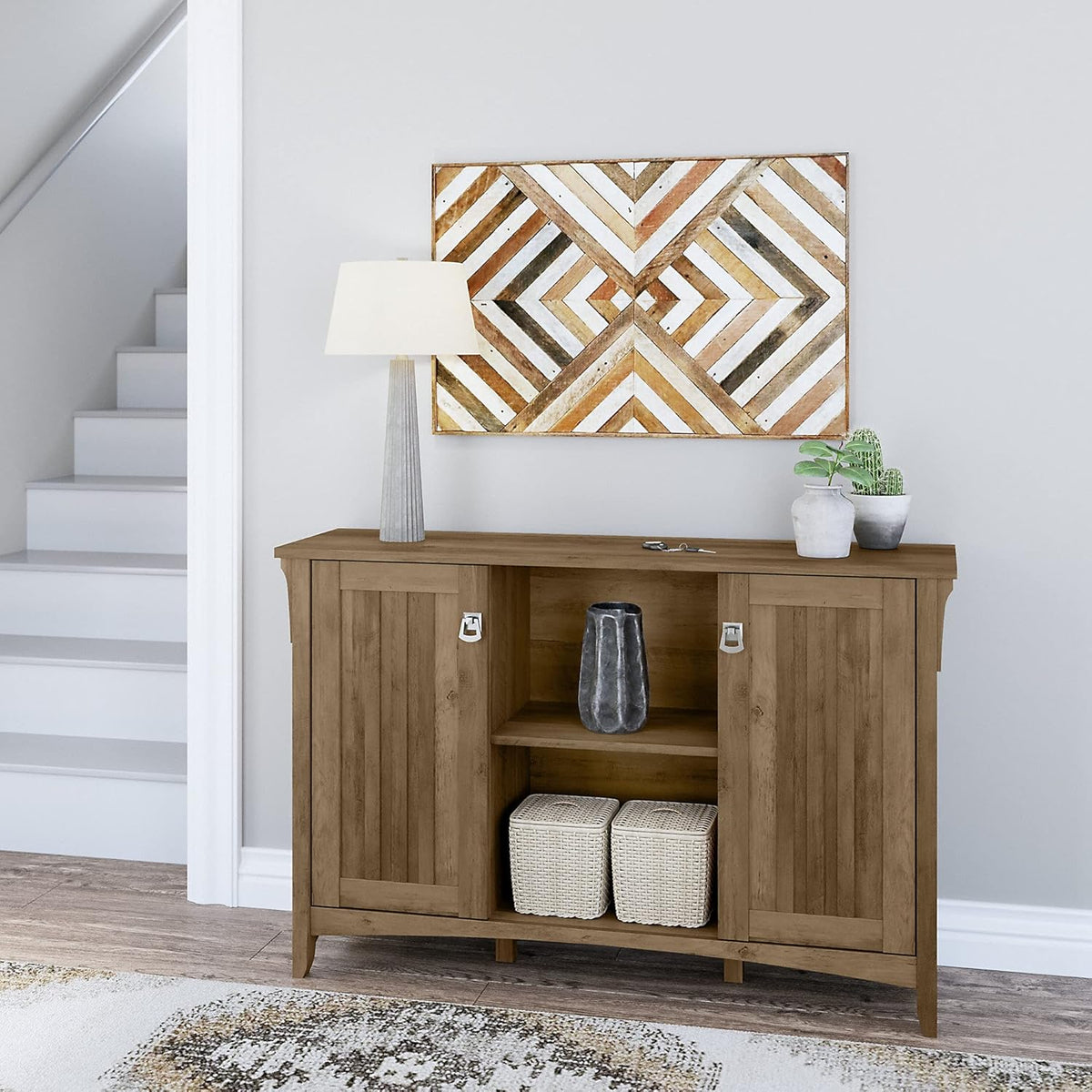 Reclaimed Pine Accent Storage Cabinet with Doors V691743