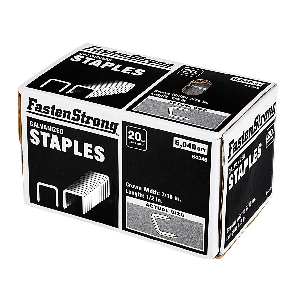 1/2 in. x 7/16 in. 20 GA Galvanized Staples, 5040 Piece S841