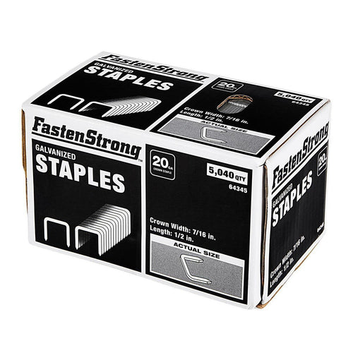 1/2 in. x 7/16 in. 20 GA Galvanized Staples, 5040 Piece S841