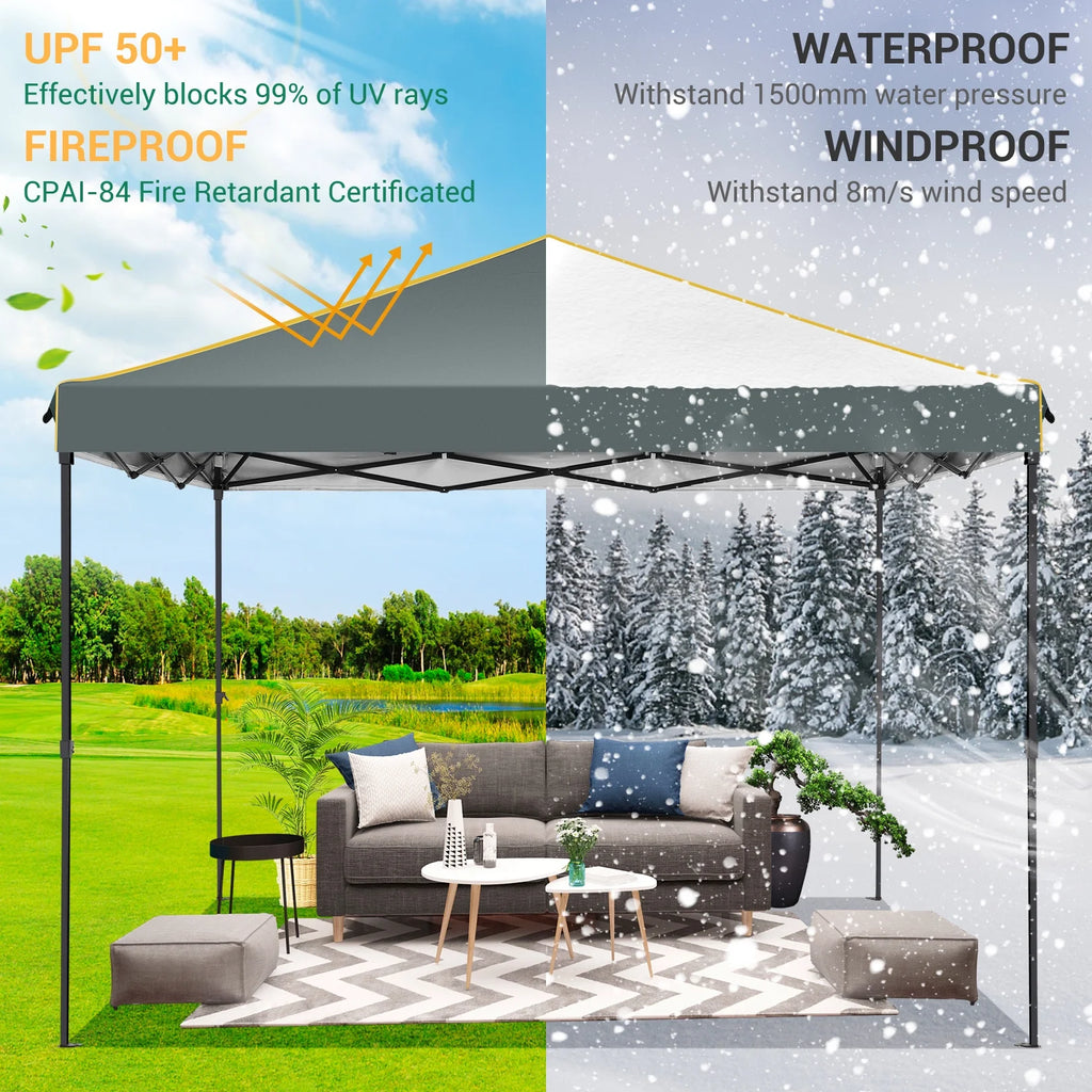 10' x 10' Pop up Canopy with 4 Removable Sidewalls and Carry Bag E181